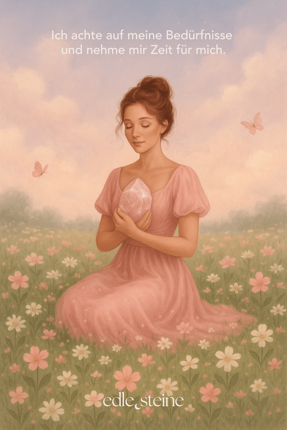 **Rosenquarz – Selbstliebe • Harmonie • Neubeginn** **Rosenquarz – Der Edelstein der Selbstliebe und Sanftheit** Rosenquarz ist ein liebevoller Begleiter, wenn du dich mit deinem Herzen verbinden möchtest. Er hilft dir, deine Bedürfnisse wahrzunehmen und Mitgefühl für dich selbst zu entwickeln. Gerade in emotional herausfordernden Zeiten erinnert er dich daran, dass du es wert bist, geliebt zu werden – auch und vor allem von dir selbst. Seine sanfte Energie öffnet dein Herz für Selbstfürsorge, Verbundenheit und zärtliche Gefühle. Er beruhigt das Nervensystem und unterstützt dich dabei, dich in deinem Körper wohlzufühlen – mit allem, was du bist. **Eigenschaften:** Mental: Liebe, Bedürfnisse erkennen, Trost, Selbstbewusstsein, Empathie, Einfühlungsvermögen, Harmonie, Verzeihung, Sinnlichkeit, Selbstliebe, Loslassen, Neubeginn und innere Ruhe. Körper: Blut, Kreislauf, Schlaf, Fruchtbarkeit, Herz, Kopfschmerzen, Gebärmutter, Hoden, Haut Chakra: Wurzelchakra und Herzchakra Planet: Venus Element: Wasser Sternzeichen: Widder, Stier, Zwillinge, Krebs, Waage, Schütze und Fische **Affirmation:** Ich bin gut, so wie ich bin, und erlaube mir, meine Bedürfnisse liebevoll wahrzunehmen. **Reflexion:** Was brauche ich gerade wirklich – körperlich, emotional oder seelisch? **Ritual:** Zünde eine Kerze an, mach dir einen Tee und kuschel dich ein – nimm dir bewusst Zeit für dich. Halte deinen Rosenquarz in der Hand, lege die andere Hand auf dein Herz und atme tief ein und aus. Frage dich: „Was brauche ich heute wirklich?“ Vielleicht kommen Gefühle, Erinnerungen oder nur Stille. Alles ist willkommen. Denk an etwas, das dir in traurigen Momenten guttut – eine Umarmung, Musik, ein Spaziergang, dein Lieblingsbuch. Verbinde genau dieses Gefühl mit deinem Rosenquarz. Lass ihn bei dir ruhen – auf deinem Herzen oder unter dem Kopfkissen. Er erinnert dich daran, was dir guttut – und dass du dich liebevoll halten darfst. **Mineralogische & historische Fakten:** Rosenquarz ist eine Varietät des Minerals Quarz (SiO₂) und verdankt seine zarte rosa Farbe fein verteilten Spuren von Titan, Mangan oder Eisen. Er ist meist milchig-trüb, manchmal auch leicht durchscheinend. Aufgrund seiner sanften Färbung wird er oft dem Herzen und der inneren Heilung zugeordnet. Bereits in der Antike wurde Rosenquarz als **Stein der Liebe** verehrt – in Ägypten glaubte man, dass er Jugend und Schönheit schenkt. Auch in Griechenland und Rom wurde er als Symbol der Versöhnung und des Vertrauens eingesetzt. Heute ist Rosenquarz weltweit beliebt – sowohl in der Edelsteintherapie als auch als Schmuckstein – und gilt als einer der wichtigsten Begleiter für emotionale Heilung, Selbstannahme und innere Harmonie.
