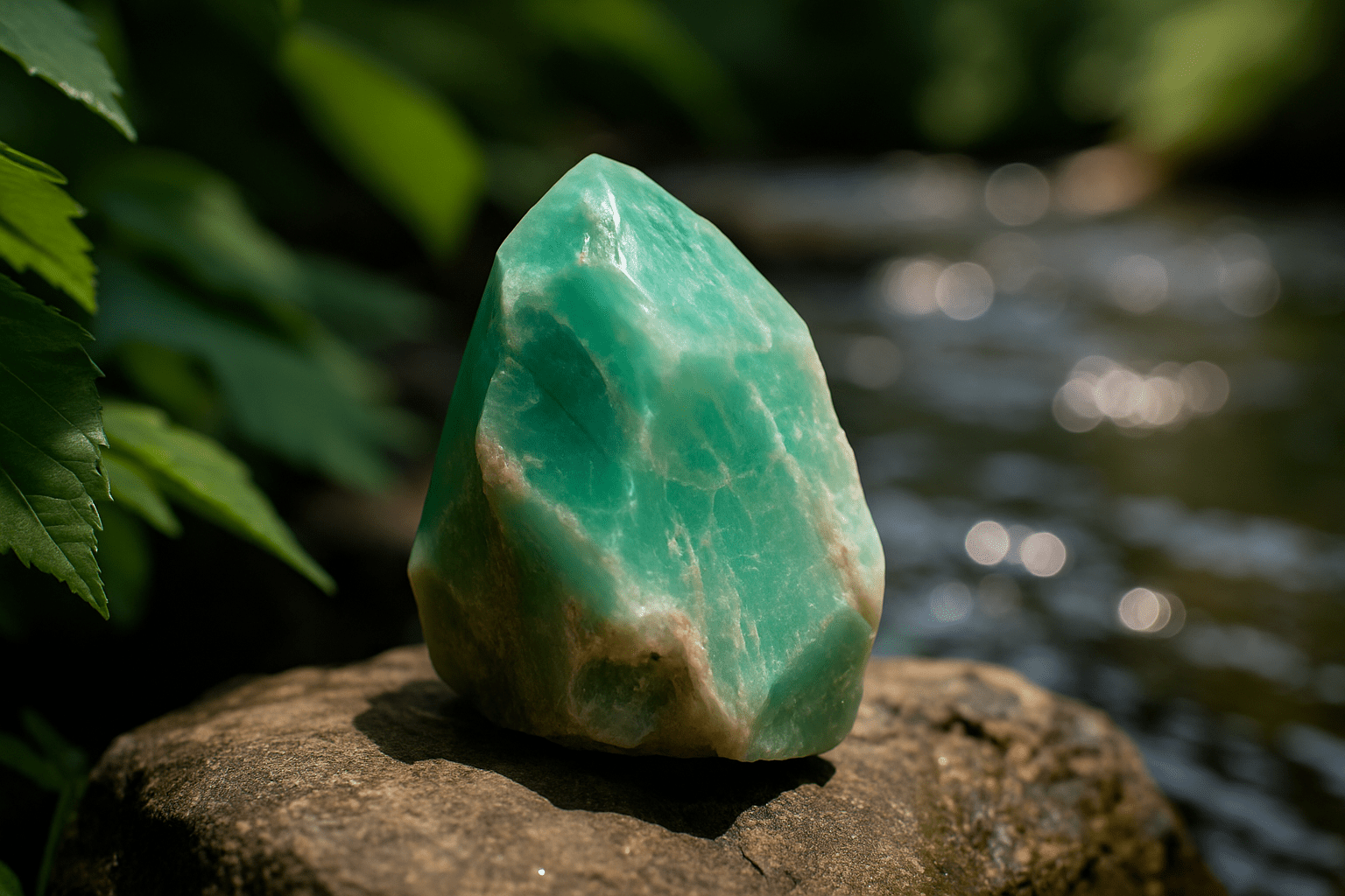 **Amazonit – Der Edelstein der inneren Balance und Selbstbestimmung** *🤍 Ich komme zur Ruhe und beobachte meine Gefühle.* Der Amazonit strahlt eine wohltuende Ruhe aus – wie das sanfte Plätschern eines Flusses, das alles Schwere mit sich fortträgt. Er erinnert dich daran, dass emotionale Klarheit und Gelassenheit Hand in Hand gehen dürfen. Als Begleiter in stürmischen Zeiten unterstützt er dich dabei, deine Gefühle wahrzunehmen, ohne von ihnen überwältigt zu werden. Seine sanfte, aber kraftvolle Energie hilft dir, dich mit deinem Inneren zu verbinden – besonders in Momenten hormoneller Schwankungen oder emotionaler Unruhe. Der Amazonit fördert deine Intuition, bringt deinen Körper und Geist in Einklang und unterstützt dich dabei, klar zu kommunizieren, was du brauchst. ✨ Themen Mental: Selbstbestimmung, emotionale Balance, innere Ruhe, Gelassenheit, Gefühle ausdrücken, Intuition, Klarheit, Fokus, hormonelle Schwankungen Körper: Nervensystem, Muskulatur, Nacken, Leber, Stoffwechsel, Gehirn Chakra: Herz- und Halschakra Planet: Uranus, teilweise Mond Element: Wasser Sternzeichen: Wassermann, Fische, Krebs, Jungfrau 🗿 Mineralogische & historische Fakten Amazonit ist eine grüne bis bläulich-grüne Varietät des Feldspats, genauer gesagt des Mikroklins. Seine markante Farbe verdankt er Spuren von Blei und Wasser im Kristallgitter. Aufgrund seiner schimmernden Oberfläche wurde er bereits in der Antike als Schmuck- und Heilstein geschätzt. Obwohl der Name Amazonit auf den Amazonas verweist, stammt der Stein nicht aus dieser Region. Vermutlich entstand der Name durch eine frühere Verwechslung oder Annahme, es gäbe dort ähnliche Steine. Tatsächlich wird Amazonit heute vor allem in Russland, den USA und Madagaskar gefunden. Der Name bleibt dennoch als Sinnbild für natürliche Ursprünglichkeit und wilde Schönheit erhalten. Der **Amazonit** trägt seinen Namen **nicht wegen seines Fundorts**, sondern aufgrund eines historischen Irrtums und poetischer Assoziationen: