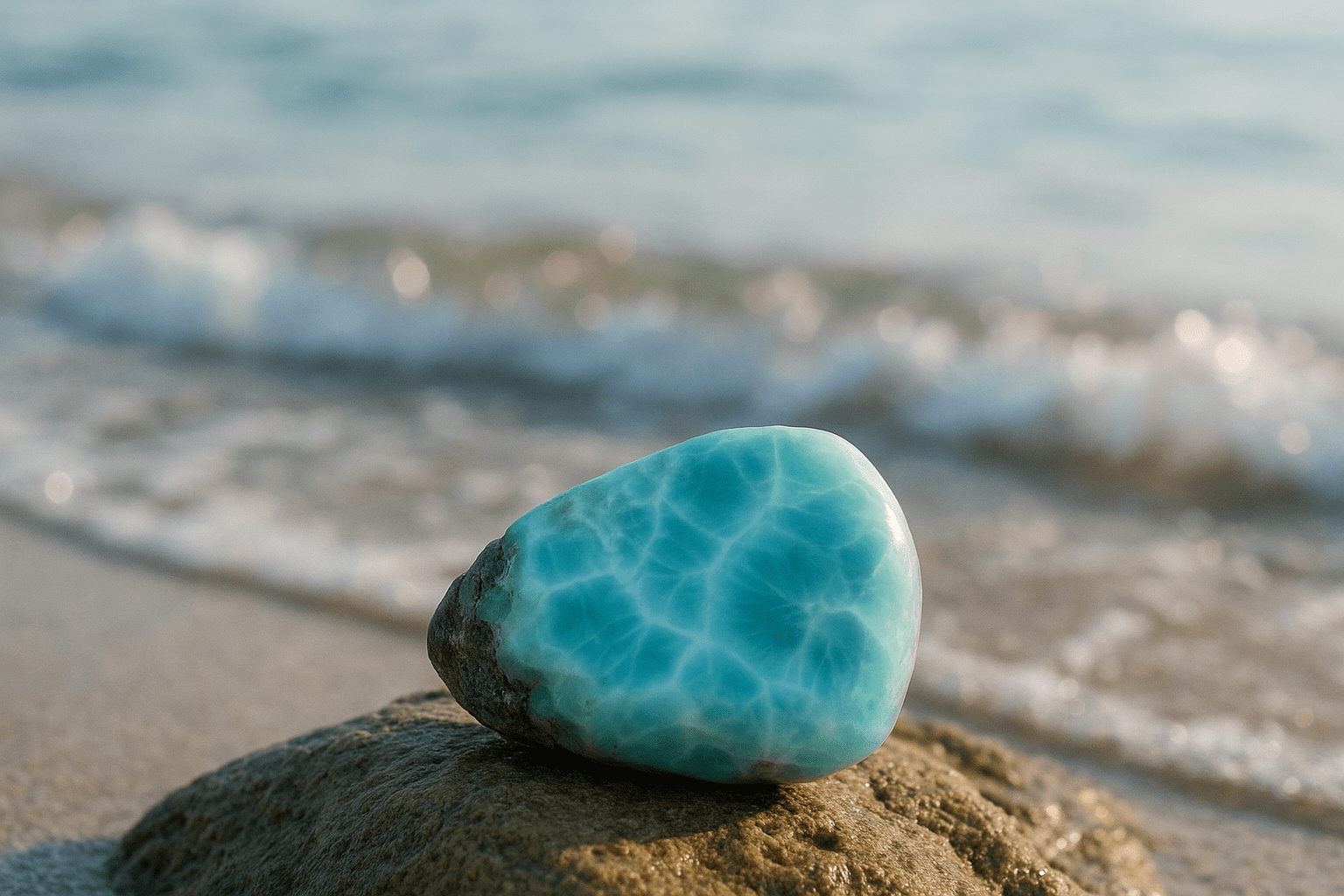 Verbindung Geist und Körper • Perspektive • innere Ruhe **Larimar – Der Edelstein des Friedens und der Selbstheilung 🌊** *Ich finde Frieden in mir und öffne mich für innere Heilung.* Der Larimar wirkt wie eine sanfte Meeresbrise – kühlend, klärend und tief beruhigend. Inmitten emotionaler Wellen hilft er dir, wieder in deine Mitte zu finden und loszulassen, was dich belastet. Seine Energie lädt dich ein, anzunehmen, was ist – ohne Widerstand, mit Weichheit und Vertrauen. Dieser seltene Edelstein fördert Perspektivwechsel, spirituelles Wachstum und unterstützt dich dabei, die Verbindung zwischen Körper und Geist wieder zu entdecken. Besonders in stressreichen Phasen wirkt er wie ein Anker, der dich sanft zurück in die innere Ruhe holt. Er erinnert dich daran, dass du dir selbst vertrauen darfst – in deinem Tempo, mit deiner Wahrheit. ✨ **Themen** **Mental:** Frieden, Emotionen, Spiritualität, spirituelles Wachstum, Annahme, Perspektivwechsel, Selbstbestimmung, Wahrnehmung, Verbindung Körper & Geist, Wachstum, Klarheit, Sensibilität, innere Ruhe, Gelassenheit **Körper:** Atemwege, Haut, Schilddrüse, Stress Management, Denken, Selbstheilung **Chakra:** Halschakra **Element:** Wasser **Sternzeichen:** Löwe, Krebs, Zwillinge, Fische 🗿 Mineralogische & historische Fakten Larimar ist eine seltene, hellblaue Varietät des Minerals Pektolith, die ausschließlich in der Dominikanischen Republik vorkommt. Seine Farbe erinnert an tropisches Meerwasser und entsteht durch Kupfer-Einlagerungen. Der Name „Larimar“ setzt sich aus dem Namen der Tochter des Entdeckers (Larissa) und dem spanischen Wort für Meer („mar“) zusammen – ein Symbol für Sanftheit und Weite. Wusstest du schon? Der Larimar wurde erst in den 1970er Jahren entdeckt und gilt seitdem als Symbolstein für das Karibikparadies. Aufgrund seiner beruhigenden Schwingung wird er oft als „Stein des atlantischen Lichts“ bezeichnet – in Anlehnung an das sagenumwobene Atlantis. 🌀 Reflexionsfrage *Was darf ich in Liebe annehmen, um innerlich zu heilen?* 🌀 Affirmation *Ich finde Frieden in mir und öffne mich für innere Heilung.*