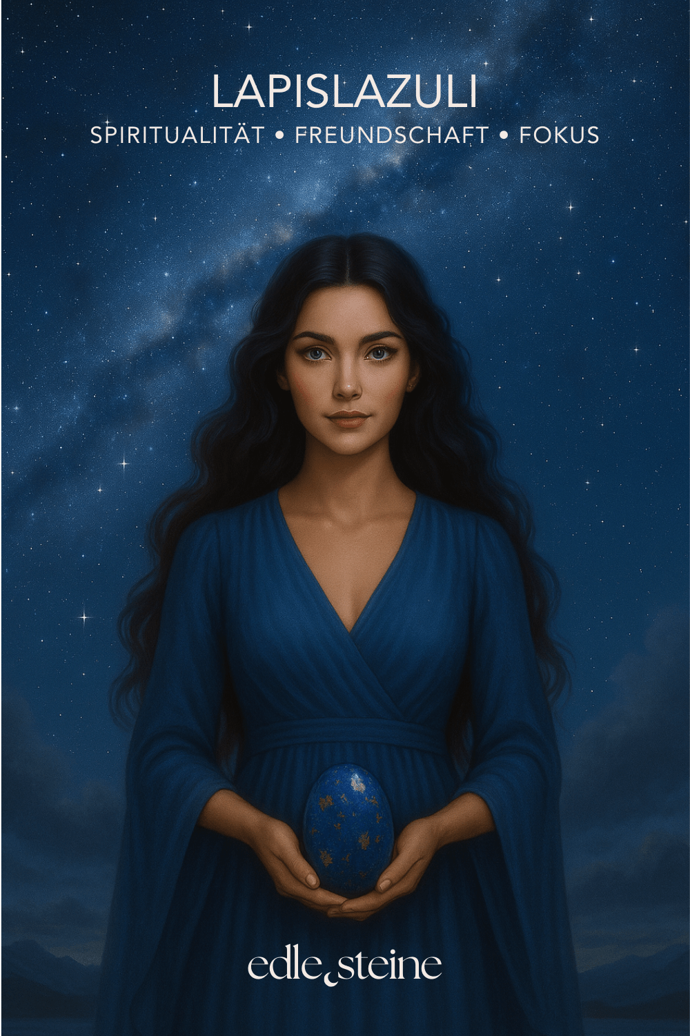 ## **Lapislazuli – Der Edelstein der Weisheit und Klarheit** ## **🔵✨** **Ich öffne meinen Geist für Erkenntnis und Wahrheit.** Der Lapislazuli ist seit Jahrtausenden ein Stein der Könige, Priesterinnen und Visionär:innen. Seine tiefblaue Farbe erinnert an den Sternenhimmel und lädt dich ein, dich mit deiner inneren Wahrheit zu verbinden. Er schenkt Klarheit, Gelassenheit und unterstützt dich dabei, dich im Kollektiv mit deiner Stimme einzubringen. Dieser Stein stärkt deine Intuition und Lernfähigkeit und bringt Ruhe in unruhige Gedanken. Als Begleiter im Alltag fördert er Weisheit, Gemeinschaft und den Mut, den eigenen Weg mit Achtsamkeit und Bewusstsein zu gehen. ### **✨** ### **Lapislazuli Eigenschaften** - **Mental:** Gelassenheit, Fokus, Lernleistung, Spiritualität, Freundschaft, Weisheit, Verbindung zum Kollektiv, Gemeinschaft, Wachstum - **Körper:** Hals, Entzündungen, Menstruation, Schlaf, Kopf - **Chakra:** Halschakra, Drittes Auge - **Planet:** Jupiter - **Element:** Wasser - **Sternzeichen:** Waage, Schütze, Jungfrau, Steinbock, Wassermann, Fische ### **🗿** ### **Mineralogische & historische Fakten** Lapislazuli ist ein tiefblaues Gestein, das vor allem aus den Mineralen Lazurit, Calcit und Pyrit besteht. Besonders geschätzt wird er für seine goldenen Pyrit-Einschlüsse, die wie Sterne am Nachthimmel funkeln. Schon im alten Ägypten galt er als „Stein des Himmels“. Er wurde zu Amuletten, Siegeln und Schmuck verarbeitet und war Symbol für Macht, spirituelles Wissen und innere Klarheit. In der Renaissance wurde er gemahlen und als Ultramarin das teuerste Pigment der Malerei – ein Symbol für Tiefe und Ewigkeit. Bis heute gilt Lapislazuli als Stein der Weisheit, der Wahrheit und der inneren Freiheit. ### **🌿** ### **Reflexionsfrage** Wo darf ich heute mehr Klarheit in mein Leben einladen? ### **🌿** ### **Affirmation** *Ich öffne meinen Geist für Erkenntnis und Wahrheit.* ### **🌿** ### **Meditation** Lege den Lapislazuli auf dein Halschakra oder Drittes Auge. Atme tief ein und stelle dir vor, wie ein tiefblaues Licht durch deinen Geist fließt. Spüre, wie Gedanken sich ordnen, Ruhe einkehrt und deine innere Stimme klar und wahrnehmbar wird.